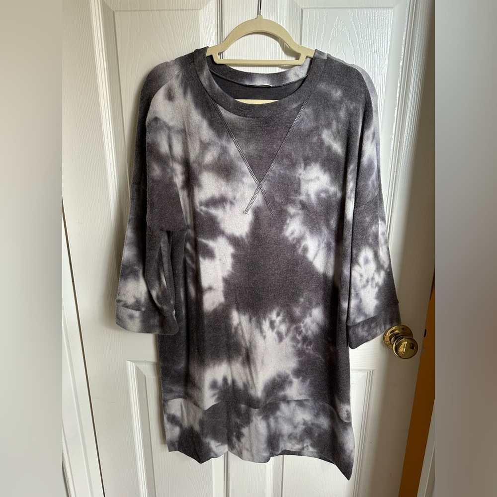Grey and white t-shirt dress